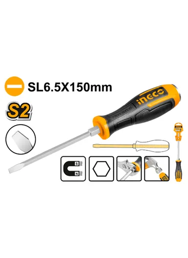 6.5x150mm Slotted Screwdriver Flat Shank HGTS686150