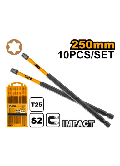 10Pcs 250mm T25 S2 Impact Screwdriver Bit Set SDBIM11T25103