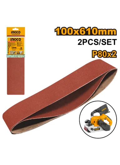 2Pcs 100x610mm P80 Sanding Belts BSP020801
