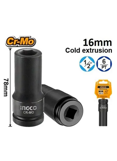 16mm 1/2'' CrMo Steel Deep Impact Socket HDIS12161L