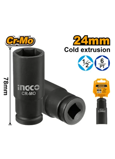 24mm 1/2'' CrMo Deep Impact Socket HDIS12241L
