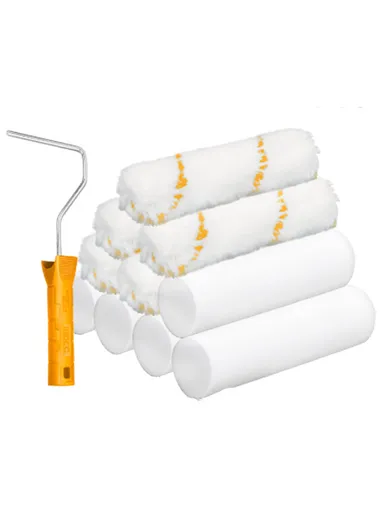 100mm/4'' 12 In 1 Acrylic &amp; Polyester Foam Cylinder Paint Roller Set HKTCB121001