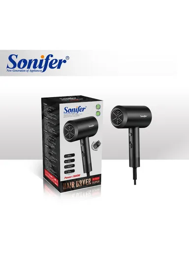 1800W Electric Compact Hair Dryer with 2-Speeds, 3-Adjustable Temperature Settings Hair Dryer with Concentrator Nozzle SF-9580