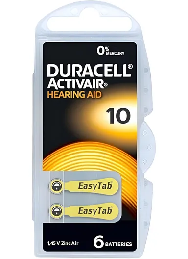 Duracell 10 Hearing Aid Battery - Pack of 6