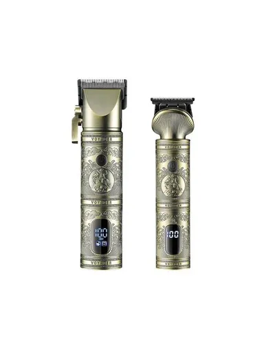 5W 2000mAh/1200mAh 2Pcs USB Corded &amp; Cordless Digital Display 15 in 1 Professional Hair Clipper &amp; Trimmer Set V-670