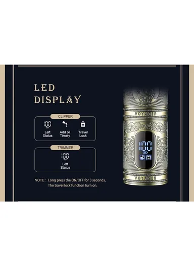 5W 2000mAh/1200mAh 2Pcs USB Corded &amp; Cordless Digital Display 15 in 1 Professional Hair Clipper &amp; Trimmer Set V-670