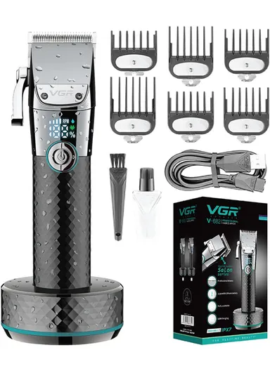 Waterproof 4-Speed Professional Hair Clipper With Base V-682