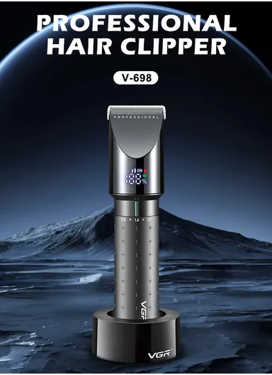 2500mAh Corded &amp; Cordless Ceramic Blades USB Digital Display Professional Hair Clipper With Charging Base V-698
