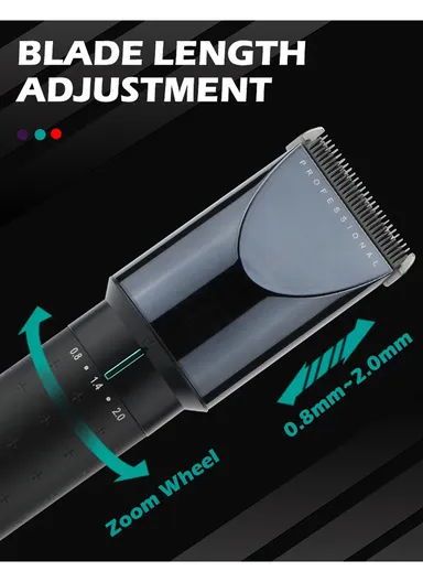 2500mAh Corded &amp; Cordless Ceramic Blades USB Digital Display Professional Hair Clipper With Charging Base V-698