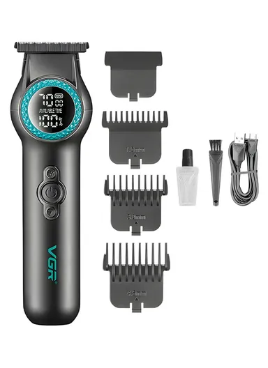 Ultra-Premium Zero Gapped Professional 8000 RPM 2-Speed Hair Trimmer Ceramic &amp; Powder Metallurgic Blade Digital Display 2000mAh Lithium Battery Cord/Cordless Type-C USB Charge 200-Min &amp; Turbo Mode Function V-990