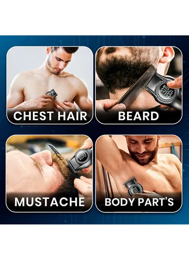 Ultra-Premium Zero Gapped Professional 8000 RPM 2-Speed Hair Trimmer Ceramic &amp; Powder Metallurgic Blade Digital Display 2000mAh Lithium Battery Cord/Cordless Type-C USB Charge 200-Min &amp; Turbo Mode Function V-990