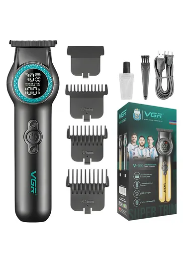 Ultra-Premium Zero Gapped Professional 8000 RPM 2-Speed Hair Trimmer Ceramic &amp; Powder Metallurgic Blade Digital Display 2000mAh Lithium Battery Cord/Cordless Type-C USB Charge 200-Min &amp; Turbo Mode Function V-990