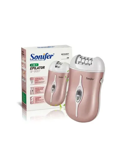 3W 400mAh 2-IN-1 Multifunction Lady Epilator With Two Heads &amp; Two Speeds SF-9567 