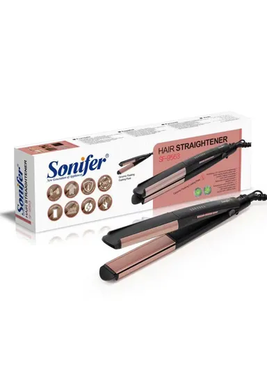 55W 2-IN-1 Multi-Functional Ceramic Flat Iron Hair Straightener &amp; Curler With 235°C Maximum Heating Temperature &amp; LED Indicator SF-9563