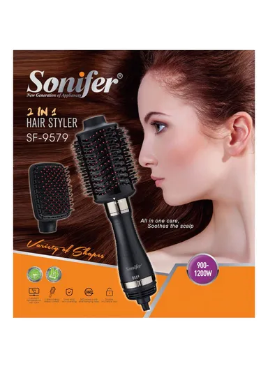 1200W 2-IN-1 Hot Air Hair Styler With 2 Interchangeable Combs &amp; 150℃ Max Temperature SF-9579