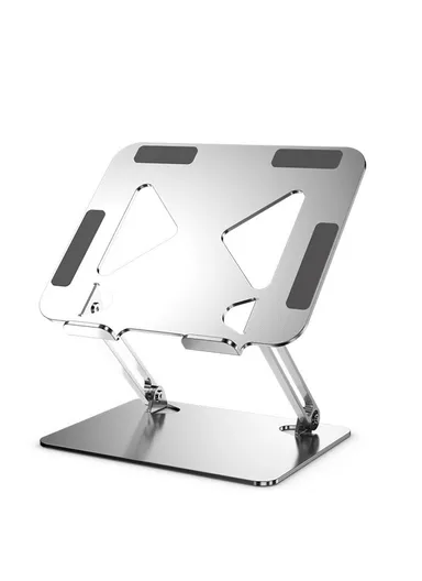 Carbon Steel &amp; Non-Slip Silicone Rubber Laptop Holder Cooler For Up To 17'' Laptops C31 CEF024 (L4.5 x W22.6 x H26.6)cm - Silver