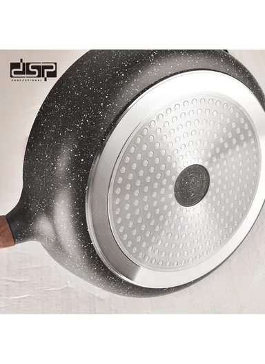 7Pcs 24/28CM Casseroles + 28CM Frypan + 16CM Saucepan Non-Stick Coating Cookware Set CA004-S02 - Black