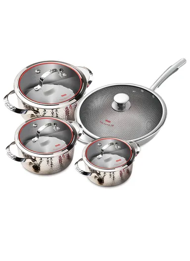 8Pcs 20/24/28cm Casseroles + 34CM Wokpan Cookware Set CA004-S06
