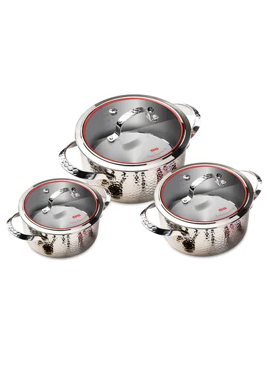 6Pcs 20/24/28cm Casseroles Stainless Steel Cookware Set CA004-S02