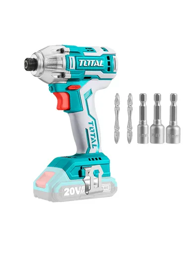 20V Lithium-Ion Impact Driver With 2Pcs Screwdriver Bits &amp; 3Pcs Nut Setters TIRLI2002A1
