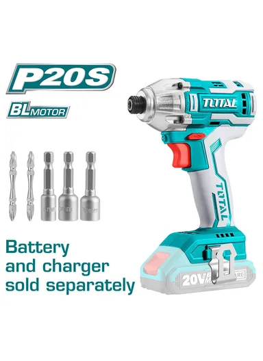 20V Lithium-Ion Impact Driver With 2Pcs Screwdriver Bits &amp; 3Pcs Nut Setters TIRLI2002A1