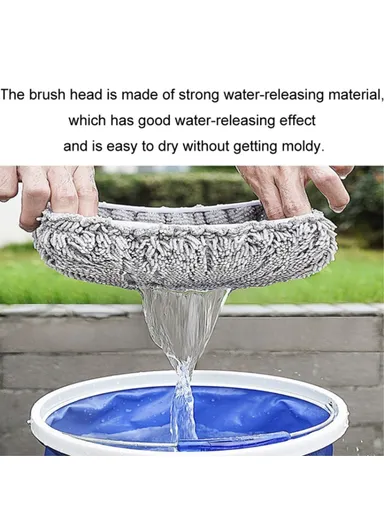 Telescopic Car Wash Brush Long Handle Wash Mop Chenille Car Cleaning Tool (L27 x W21)cm