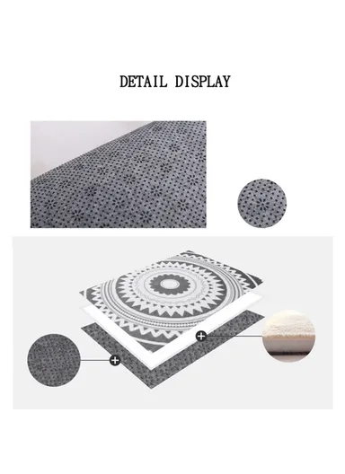 60x60cm Round Bathroom Rug Non-slip Soft Area Mat For Bath Bedroom Playroom - Cactus Garden