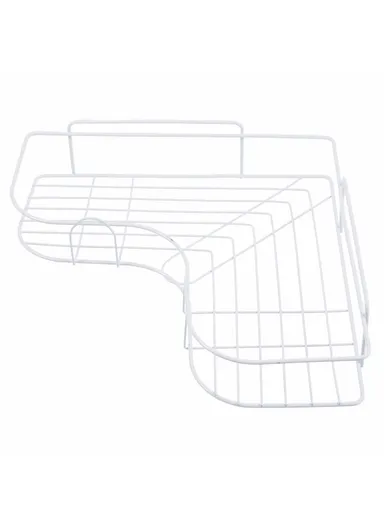 Triangular Shower Shelf Bathroom Corner Bath Storage Holder Home Organizer Rack (D26.7 x W12 x H6)cm - White