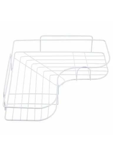 Triangular Shower Shelf Bathroom Corner Bath Storage Holder Home Organizer Rack (D26.7 x W12 x H6)cm - White
