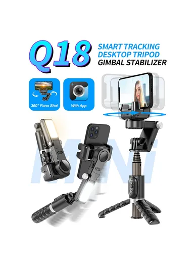 400mAh Single-Axis Gimbal Selfie Stick Tripod Stand Panoramic Follow Shot Anti-Shake Handheld Gimbal Stabilizer Q18