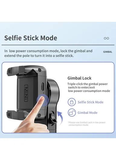 400mAh Single-Axis Gimbal Selfie Stick Tripod Stand Panoramic Follow Shot Anti-Shake Handheld Gimbal Stabilizer Q18