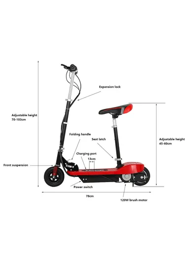 100-240V 15km / h Shock-absorbing Folding Electric Scooter With Anti-explosion Rubber Tire - EU Plug