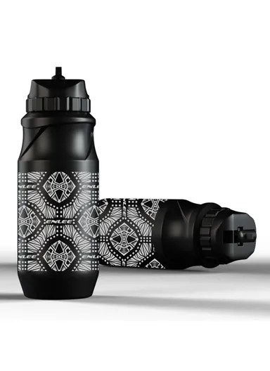 0.6L Sports Water Bottle Mountain Bike Water Bottle Cup for Outdoors Camping Cycling Fitness Gym - Abstract Pattern / Black