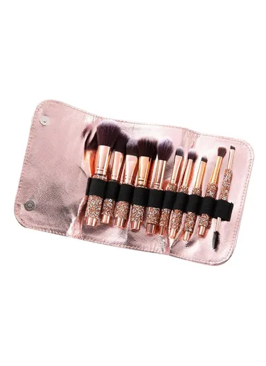 10Pcs / Set Fiber Eyeshadow Brush Basic Blusher Eyebrow Makeup Kit Brush for Blusher, Blending Concealer