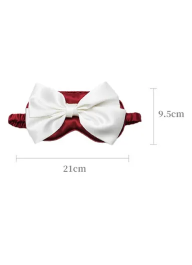 Imitated Silk Sleep Eye Mask Bowknot Decor Eye Cover Eyeshade - Blue