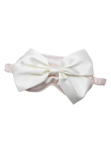 Imitated Silk Sleep Eye Mask Bowknot Decor Eye Cover Eyeshade - Light Pink