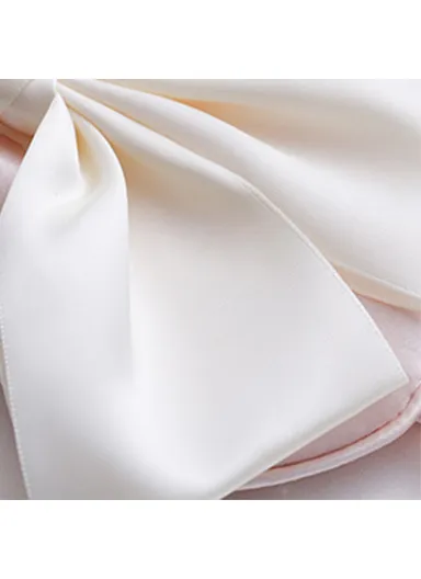 Imitated Silk Sleep Eye Mask Bowknot Decor Eye Cover Eyeshade - Light Pink