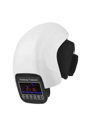 1800mAh Rechargeable Electric Vibration Knee Brace Wrap Wireless Knee Massager for Joint Pain Relief Arthritis Cramps Meniscus Pain - White