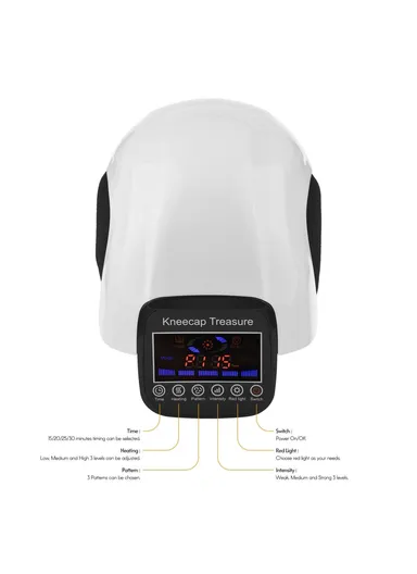 1800mAh Rechargeable Electric Vibration Knee Brace Wrap Wireless Knee Massager for Joint Pain Relief Arthritis Cramps Meniscus Pain - White