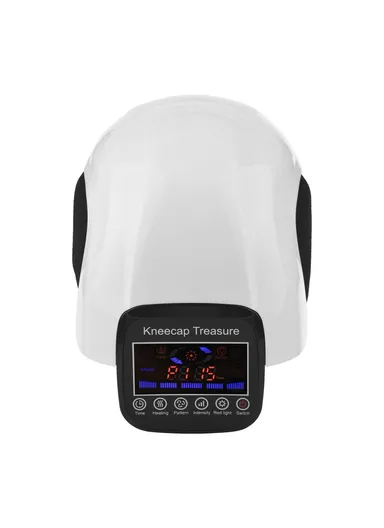 1800mAh Rechargeable Electric Vibration Knee Brace Wrap Wireless Knee Massager for Joint Pain Relief Arthritis Cramps Meniscus Pain - White