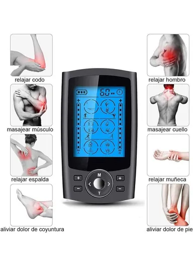 200mAh High-quality Electronic Pulse Massager Muscle Stimulator for Pain Relief Therapy With 24 Modes (L13 x W6.5 x H0.9)cm - Black/EU Plug