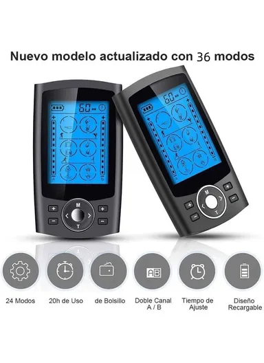 200mAh High-quality Electronic Pulse Massager Muscle Stimulator for Pain Relief Therapy With 24 Modes (L13 x W6.5 x H0.9)cm - Black/EU Plug