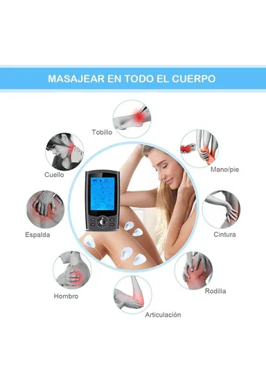 200mAh High-quality Electronic Pulse Massager Muscle Stimulator for Pain Relief Therapy With 24 Modes (L13 x W6.5 x H0.9)cm - Black/EU Plug