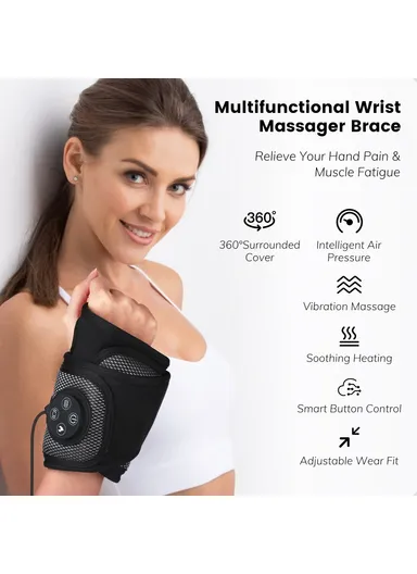 1.2m 8WSmart Wrist Brace Wrist Massager Relaxation Treatments Hand Compression Air Massager Hot Compress Wrist Heating Brace Massager KY-1042