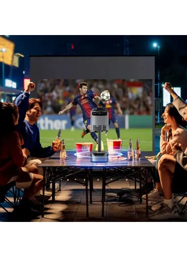 240ANSI, 1+32GB 3L Home Theater Telescopic Bracket 4K Projector EU Plug With Projection Screen TS-1 Android 9.0