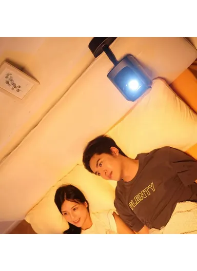 240ANSI, 1+32GB 3L Home Theater Telescopic Bracket 4K Projector EU Plug With Projection Screen TS-1 Android 9.0