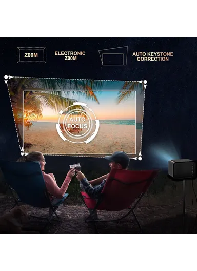 1080P FHD 4K Projector Android 9.0 BT5.0 1G+8G 300 ANSI Home Theater Auto Focus Video Projector V5- EU Plug