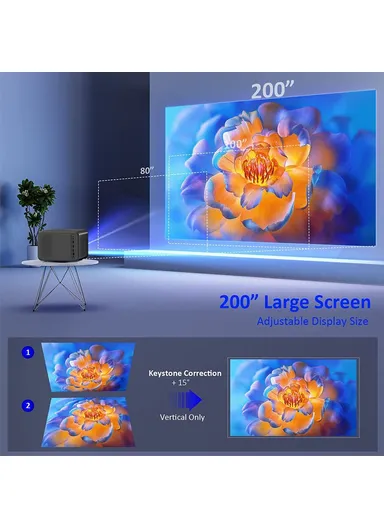 1080P FHD 4K Projector Android 9.0 BT5.0 1G+8G 300 ANSI Home Theater Auto Focus Video Projector V5- EU Plug