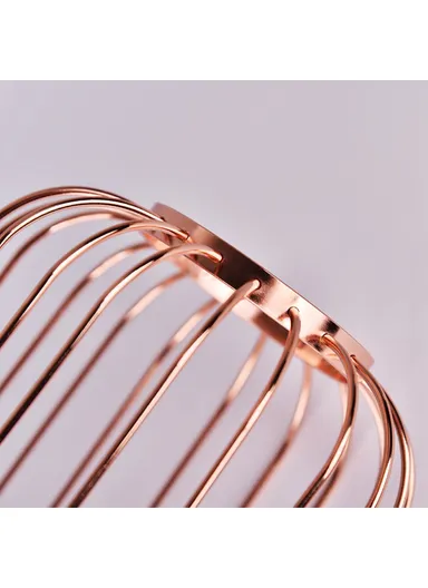 Luxury Transparent Glass Vase with Iron Stand Lantern Shaped Geometric Hydroponic Vase Home Decoration, Size S (D16 x H22.5)cm - Rose Gold