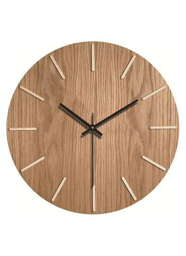 30cm Wooden Silent Quartz Clock Fine Workmanship Classic Appearance Living Room Round Wall Clock - HR-CMW06